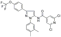 2,6-DICHLORO-N-(1-(3,4-DIMETHYLPHENYL)-3-[4-(TRIFLUOROMETHOXY)PHENYL]-1H-PYRAZOL-5-YL)ISONICOTINAMIDE 结构式