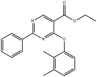 ETHYL 4-(2,3-DIMETHYLPHENOXY)-2-PHENYL-5-PYRIMIDINECARBOXYLATE 结构式