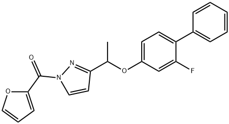 (3-(1-[(2-FLUORO[1,1'-BIPHENYL]-4-YL)OXY]ETHYL)-1H-PYRAZOL-1-YL)(2-FURYL)METHANONE 结构式