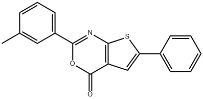 2-(3-Methylphenyl)-6-phenyl-4H-thieno[2,3-d][1,3]oxazin-4-one 结构式