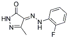 (4E)-3-METHYL-1H-PYRAZOLE-4,5-DIONE 4-[(2-FLUOROPHENYL)HYDRAZONE] 结构式