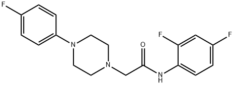 N-(2,4-DIFLUOROPHENYL)-2-[4-(4-FLUOROPHENYL)PIPERAZINO]ACETAMIDE 结构式