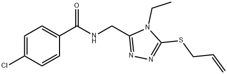 N-([5-(ALLYLSULFANYL)-4-ETHYL-4H-1,2,4-TRIAZOL-3-YL]METHYL)-4-CHLOROBENZENECARBOXAMIDE 结构式