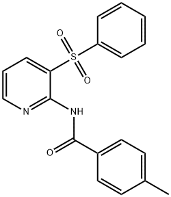 4-METHYL-N-[3-(PHENYLSULFONYL)-2-PYRIDINYL]BENZENECARBOXAMIDE 结构式