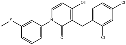 3-(2,4-DICHLOROBENZYL)-4-HYDROXY-1-[3-(METHYLSULFANYL)PHENYL]-2(1H)-PYRIDINONE 结构式