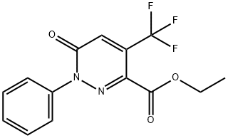Ethyl 6-oxo-1-phenyl-4-(trifluoromethyl)-1,6-dihydro-3-pyridazinecarboxylate 结构式