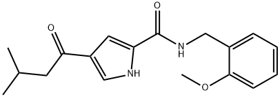 N-(2-METHOXYBENZYL)-4-(3-METHYLBUTANOYL)-1H-PYRROLE-2-CARBOXAMIDE 结构式