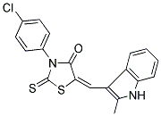 (5E)-3-(4-Chlorophenyl)-5-[(2-methyl-1H-indol-3-yl)methylene]-2-thioxo-1,3-thiazolidin-4-one 结构式