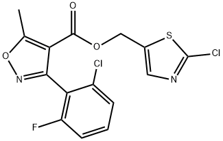 (2-CHLORO-1,3-THIAZOL-5-YL)METHYL 3-(2-CHLORO-6-FLUOROPHENYL)-5-METHYL-4-ISOXAZOLECARBOXYLATE 结构式