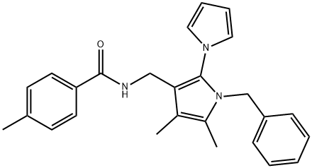 N-[(2-PYRROLO-1-BENZYL-4,5-DIMETHYL-1H-PYRROL-3-YL)METHYL]-4-METHYLBENZENECARBOXAMIDE 结构式