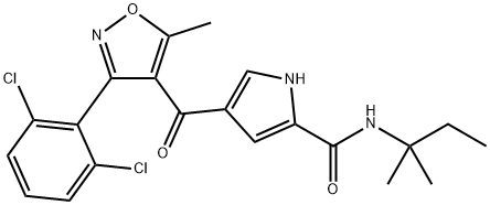 4-([3-(2,6-DICHLOROPHENYL)-5-METHYL-4-ISOXAZOLYL]CARBONYL)-N-(TERT-PENTYL)-1H-PYRROLE-2-CARBOXAMIDE 结构式