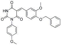 (Z)-5-(4-(BENZYLOXY)-3-METHOXYBENZYLIDENE)-1-(4-METHOXYPHENYL)PYRIMIDINE-2,4,6(1H,3H,5H)-TRIONE 结构式