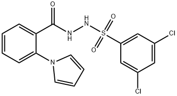 3,5-Dichloro-N'-[2-(1H-pyrrol-1-yl)benzoyl]benzenesulfonohydrazide 结构式