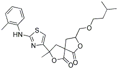 8-[(ISOPENTYLOXY)METHYL]-3-METHYL-3-[2-(2-TOLUIDINO)-1,3-THIAZOL-4-YL]-2,7-DIOXASPIRO[4.4]NONANE-1,6-DIONE 结构式