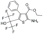 2-AMINO-4-PHENYL-5-(2,2,2-TRIFLUORO-1-HYDROXY-1-TRIFLUOROMETHYL-ETHYL)-THIOPHENE-3-CARBOXYLIC ACID ETHYL ESTER 结构式