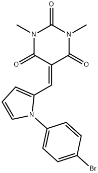 5-([1-(4-BROMOPHENYL)-1H-PYRROL-2-YL]METHYLENE)-1,3-DIMETHYL-2,4,6(1H,3H,5H)-PYRIMIDINETRIONE 结构式
