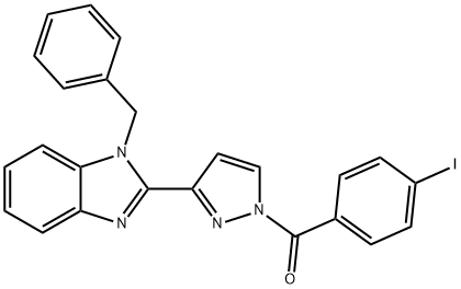 [3-(1-BENZYL-1H-1,3-BENZIMIDAZOL-2-YL)-1H-PYRAZOL-1-YL](4-IODOPHENYL)METHANONE 结构式