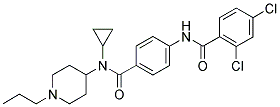 N-CYCLOPROPYL-4-[(2,4-DICHLOROBENZOYL)AMINO]-N-(1-PROPYLPIPERIDIN-4-YL)BENZAMIDE 结构式