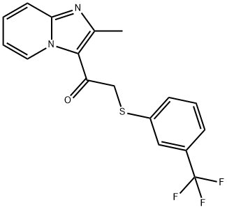 1-(2-Methylimidazo[1,2-a]pyridin-3-yl)-2-([3-(trifluoromethyl)phenyl]sulfanyl)-1-ethanone 结构式