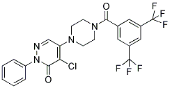 5-(4-[3,5-BIS(TRIFLUOROMETHYL)BENZOYL]PIPERAZINO)-4-CHLORO-2-PHENYLPYRIDAZIN-3(2H)-ONE 结构式