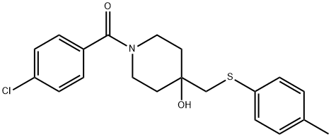 (4-CHLOROPHENYL)(4-HYDROXY-4-([(4-METHYLPHENYL)SULFANYL]METHYL)PIPERIDINO)METHANONE 结构式