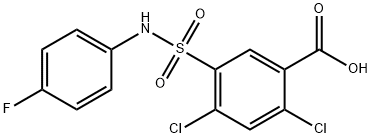2,4-DICHLORO-5-(4-FLUORO-PHENYLSULFAMOYL)-BENZOIC ACID 结构式