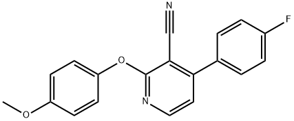 4-(4-FLUOROPHENYL)-2-(4-METHOXYPHENOXY)NICOTINONITRILE 结构式