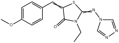 3-ETHYL-5-[(Z)-(4-METHOXYPHENYL)METHYLIDENE]-2-(4H-1,2,4-TRIAZOL-4-YLIMINO)-1,3-THIAZOLAN-4-ONE 结构式