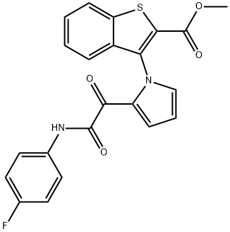 METHYL 3-(2-[2-(4-FLUOROANILINO)-2-OXOACETYL]-1H-PYRROL-1-YL)-1-BENZOTHIOPHENE-2-CARBOXYLATE 结构式