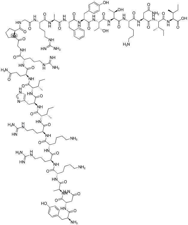 TYR-ASN-ALA-LYS-ARG-LYS-ARG-ILE-HIS-ILE-GLN-ARG-GLY-PRO-GLY-ARG-ALA-PHE-TYR-THR-THR-LYS-ASN-ILE-ILE 结构式