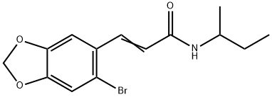 (E)-3-(6-BROMO-1,3-BENZODIOXOL-5-YL)-N-(SEC-BUTYL)-2-PROPENAMIDE 结构式