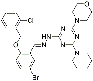 (E)-4-(4-(2-(5-BROMO-2-(2-CHLOROBENZYLOXY)BENZYLIDENE)HYDRAZINYL)-6-(PIPERIDIN-1-YL)-1,3,5-TRIAZIN-2-YL)MORPHOLINE 结构式