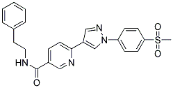6-[1-(4-(METHYLSULPHONYL)PHENYL)-1H-PYRAZOL-4-YL]-N-(2-PHENYLETHYL)PYRIDINE-3-CARBOXAMIDE 结构式