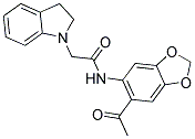 N-(6-ACETYLBENZO[3,4-D]1,3-DIOXOLEN-5-YL)-2-INDOLINYLETHANAMIDE 结构式