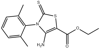 4-氨基-3-(2,6-二甲基苯基)-2-硫代-噻唑-5-羧酸乙酯 结构式