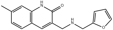 3-([(FURAN-2-YLMETHYL)-AMINO]-METHYL)-7-METHYL-1H-QUINOLIN-2-ONE 结构式