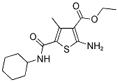2-Amino-5-cyclohexylcarbamoyl-4-methyl-thiophene-3-carboxylic acid ethyl ester 结构式