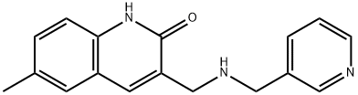 6-METHYL-3-([(PYRIDIN-3-YLMETHYL)-AMINO]-METHYL)-1H-QUINOLIN-2-ONE 结构式