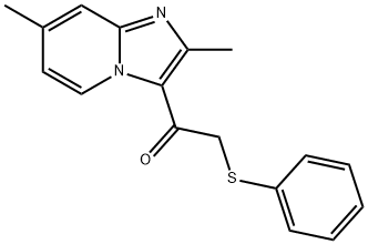 1-(2,7-DIMETHYLIMIDAZO[1,2-A]PYRIDIN-3-YL)-2-(PHENYLSULFANYL)-1-ETHANONE 结构式