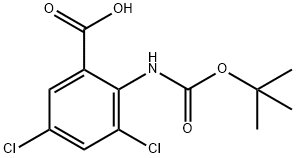 2-叔丁氧基羰氨基-3,5-二氯苯甲酸 结构式