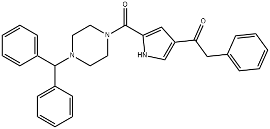 1-(5-[(4-Benzhydrylpiperazino)carbonyl]-1H-pyrrol-3-yl)-2-phenyl-1-ethanone 结构式