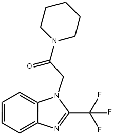 1-PIPERIDINO-2-[2-(TRIFLUOROMETHYL)-1H-1,3-BENZIMIDAZOL-1-YL]-1-ETHANONE 结构式