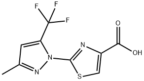 2-[3-METHYL-5-(TRIFLUOROMETHYL)-1H-PYRAZOL-1-YL]-1,3-THIAZOLE-4-CARBOXYLIC ACID 结构式