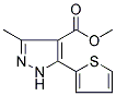 METHYL 3-METHYL-5-(2-THIENYL)-1H-PYRAZOLE-4-CARBOXYLATE 结构式