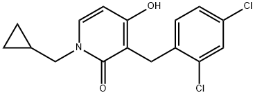 1-(CYCLOPROPYLMETHYL)-3-(2,4-DICHLOROBENZYL)-4-HYDROXY-2(1H)-PYRIDINONE 结构式