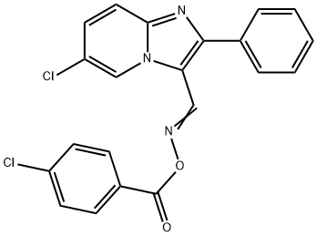 6-CHLORO-3-(([(4-CHLOROBENZOYL)OXY]IMINO)METHYL)-2-PHENYLIMIDAZO[1,2-A]PYRIDINE 结构式