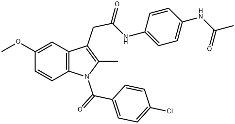 N-(4-ACETAMIDOPHENYL)-INDOMETHACIN AMIDE 结构式