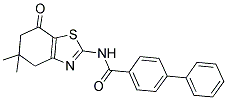 N-(5,5-DIMETHYL-7-OXO-4,5,6,7-TETRAHYDRO-1,3-BENZOTHIAZOL-2-YL)-1,1'-BIPHENYL-4-CARBOXAMIDE 结构式