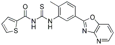 N-{[(2-METHYL-5-[1,3]OXAZOLO[4,5-B]PYRIDIN-2-YLPHENYL)AMINO]CARBONOTHIOYL}THIOPHENE-2-CARBOXAMIDE 结构式