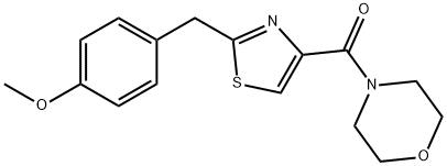 [2-(4-Methoxybenzyl)-1,3-thiazol-4-yl](morpholino)methanone 结构式
